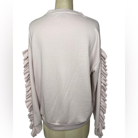 Trouvé pink ruffle sleeve sweatshirt - Picture 1 of 7
